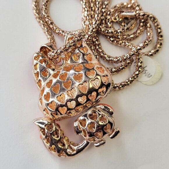 Fox Pendant Necklace Orange Animal Pendant Long Necklace Orange Crystal Pendants - Picture 5 of 12